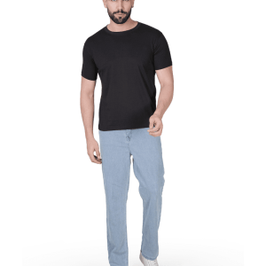 Mens   Black   Colour   Round   Neck   T-Shirt