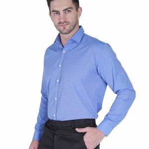 Blue Formal Men’s Uniform Shirt For Corporate Office Staff